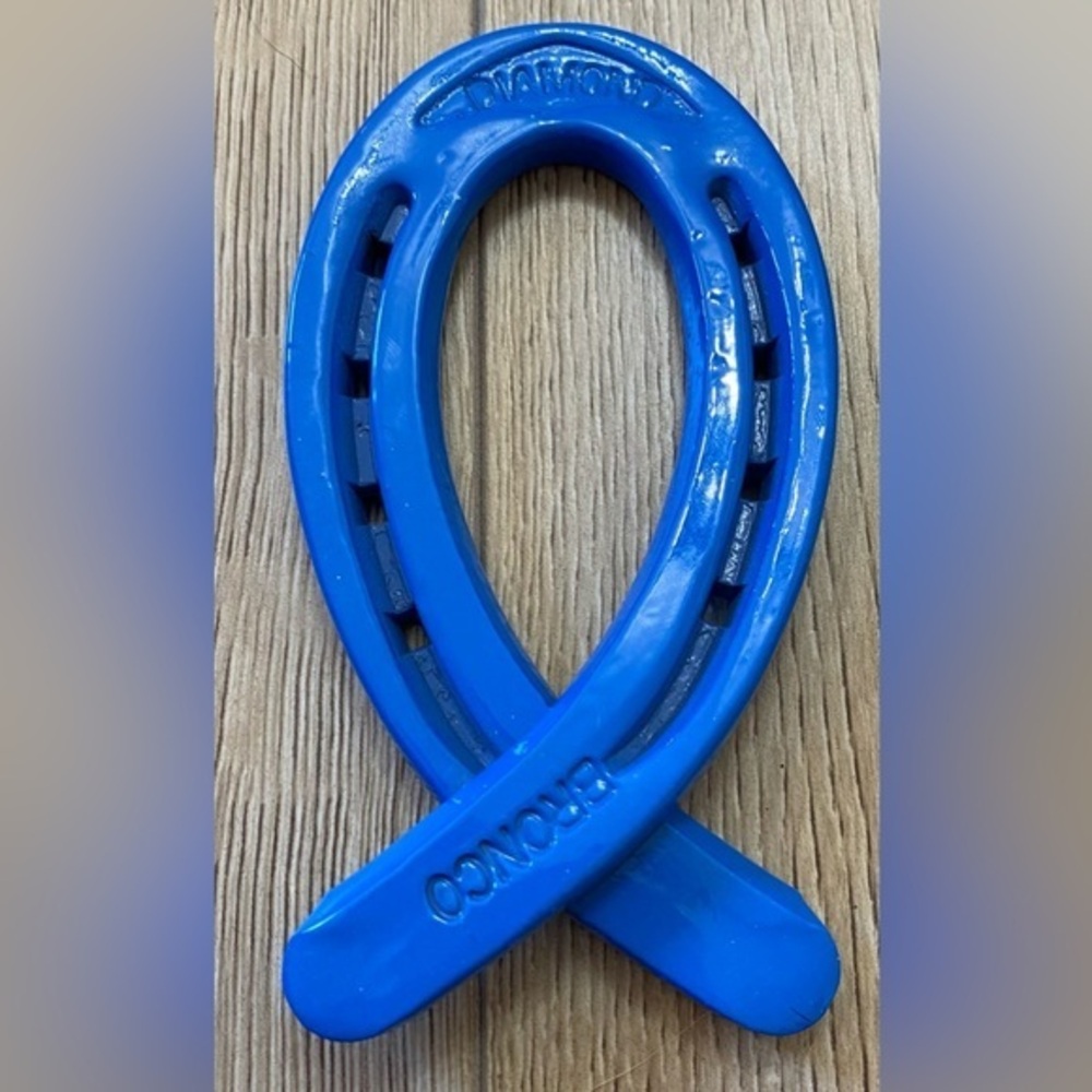 Light blue cancer ribbon horseshoe